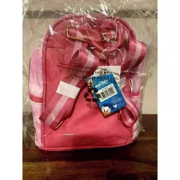 NWT WondaPOP Vegan Leather Disney Mini Backpack Minnie Mouse LOVE pink 11" - Picture 4 of 6